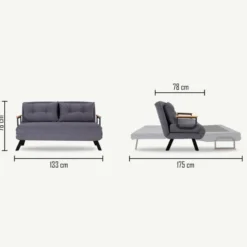 Apia 2-sits Bäddsoffa Dark Creme