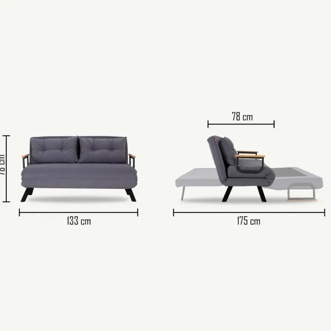 Apia 2-sits Bäddsoffa Dark Creme