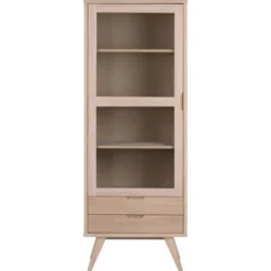 Arendal Vitrinskåp 190x72x42 cm Vitpigmenterad Ek