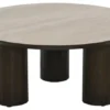 Aria Soffbord 90 cm Rund Brun / Keramisk Travertin