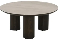 Aria Soffbord 90 cm Rund Brun / Keramisk Travertin