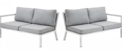 Belfort 2-Sits Soffa H/V Vit/Grå