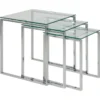 Benz Satsbord 55x50x50 cm Krom/Glas