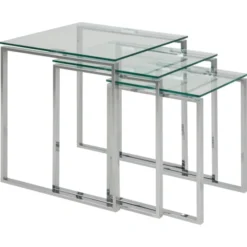 Benz Satsbord 55x50x50 cm Krom/Glas