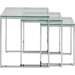 Benz Satsbord 55x50x50 cm Krom/Glas