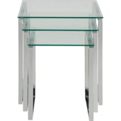 Benz Satsbord 55x50x50 cm Krom/Glas