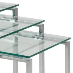 Benz Satsbord 55x50x50 cm Krom/Glas