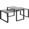 Benz Satsbord 45x115x69 cm Svart/Glas