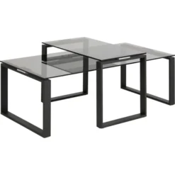 Benz Satsbord 45x115x69 cm Svart/Glas