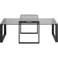 Benz Satsbord 45x115x69 cm Svart/Glas