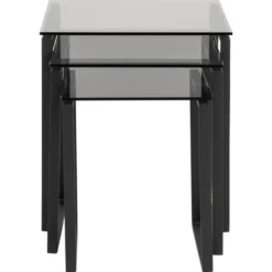 Benz Satsbord 55x50x50 cm Svart/Glas