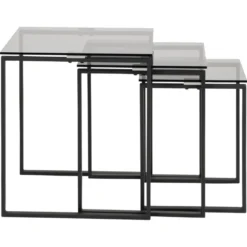Benz Satsbord 55x50x50 cm Svart/Glas