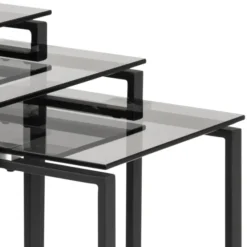 Benz Satsbord 55x50x50 cm Svart/Glas