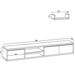 Bern TV-Bänk Sapphire Oak