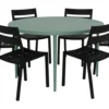 Bigby Matgrupp Rund 130 cm ink 6st Delia stolar Dusty Green / Svart