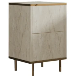 Bilbao Sängbord Travertine / Gold