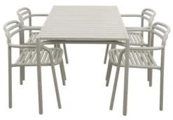 Bliss Matgrupp - Bord 130x80 cm + 4 st Karmstolar Sand