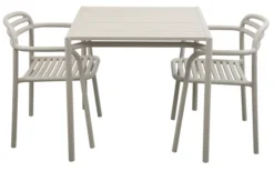 Bliss Matgrupp - Bord 80x80 cm + 2 st Karmstolar Sand