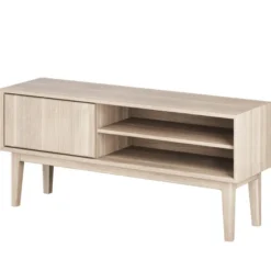 Broholm Solid TV-bänk 124x55 cm Vitoljad Ek