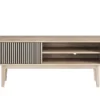 Broholm TV-bänk Lameller 124x55 cm Vitoljad Ek