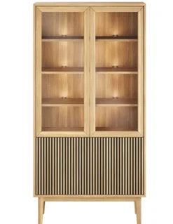 Broholm Vitrinskåp Lameller 100x197 cm Oljad Ek