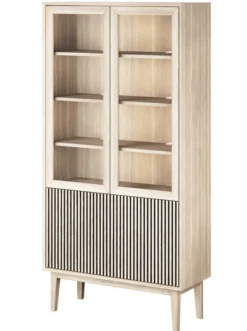 Broholm Vitrinskåp Lameller 100x197 cm Vitoljad Ek
