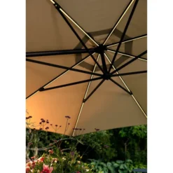 Cilento Frihängande Parasoll Ø350 cm Light Grey/Khaki