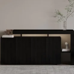 Cork Sideboard Wood Black