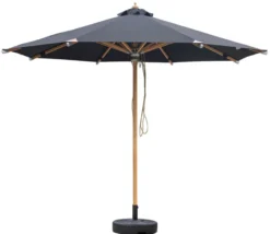Corsica Parasoll 3m Svart/Wood