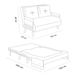 Cosmo Two (78 x 120 x 82 cm) 2-sits bäddsoffa Vit