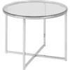 Cross Sidobord Rund 55 cm Krom