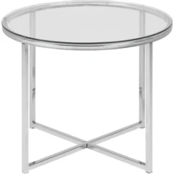 Cross Sidobord Rund 55 cm Krom