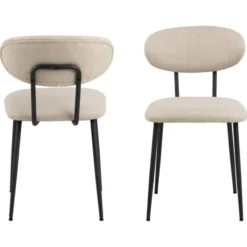 Delfino Matstol Basel tyg Beige