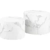 Dijon Satsbord Rund 58x58 cm Vit Carrara
