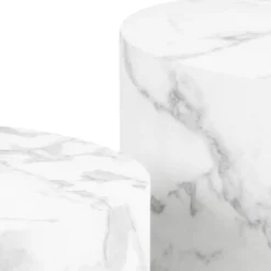 Dijon Satsbord Rund 58x58 cm Vit Carrara