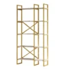 Dodoma Plus (87,5 x 175 x 30 cm) Vit marmor guld Bokhylla