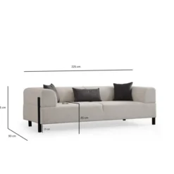 Doha 3-sits (225 x 93 x 75 cm) 3-sitssoffa Vit