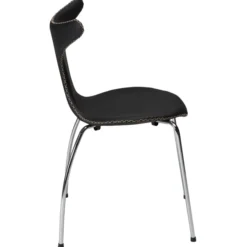 Dolphin Stol Black Leather, Chrome