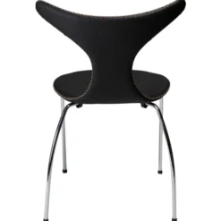 Dolphin Stol Black Leather, Chrome