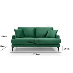 Dushanbe 2-sits (175 x 90 x 88 cm) 2-sitssoffa Grön