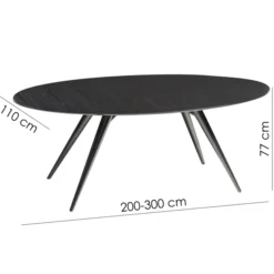 Eclipse Matbord 110x200-300 cm Ovalt