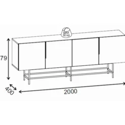 Edinburgh Sideboard Milano valnöt / Svart