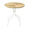 Ellen Cafébord Ø80cm i Teak och Aluminium Vit
