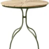 Ellen Cafébord Ø80cm i Teak och Aluminium Grön