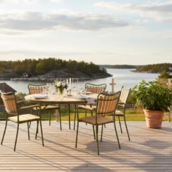 Ellen Trädgårdsbord i Teak och Aluminium 150 cm, Grön