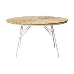 Ellen Trädgårdsbord i Teak och Aluminium 130 cm, Vit