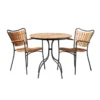 Ellen Trädgårdsmöbelset i Teak och Aluminium 80 cm + 2 stolar, Antracit