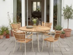 Ellen Trädgårdsstol i Teak och Aluminium Sandy Grey
