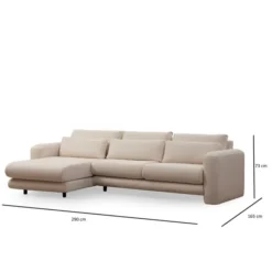 Essaouira hörn (290-165 x 97 x 73 cm) Hörnsoffa Kräm