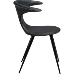 Flair Stol Black Leather, Black